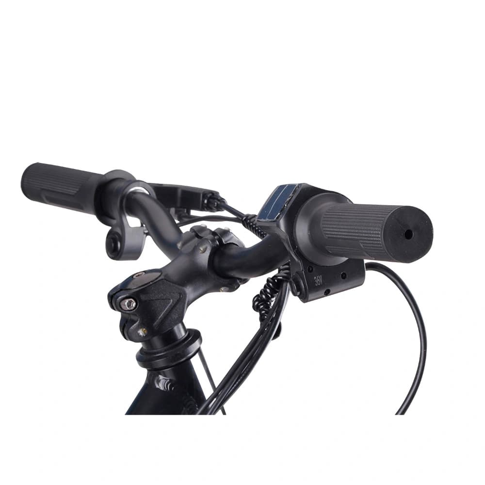 GoBike 16 e-bike showing the easy-to-use twist throttle and handlebar grip.