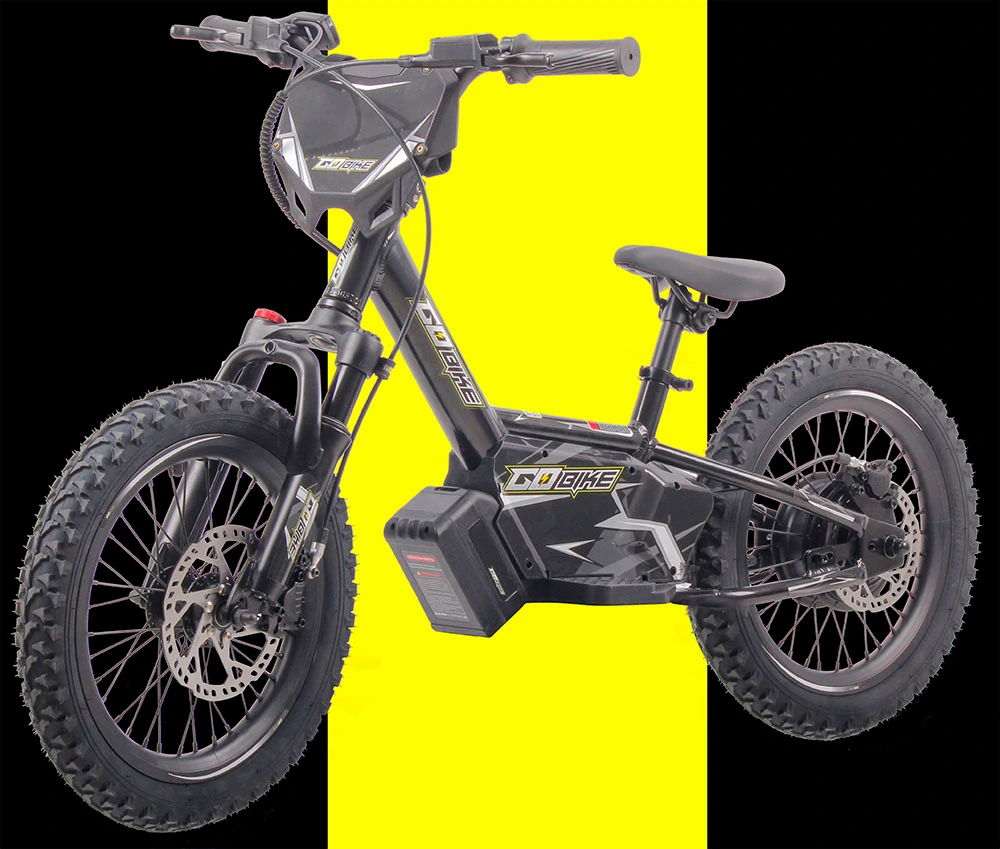 GoBike 16 Electric Bike for kids shown on a grassy background